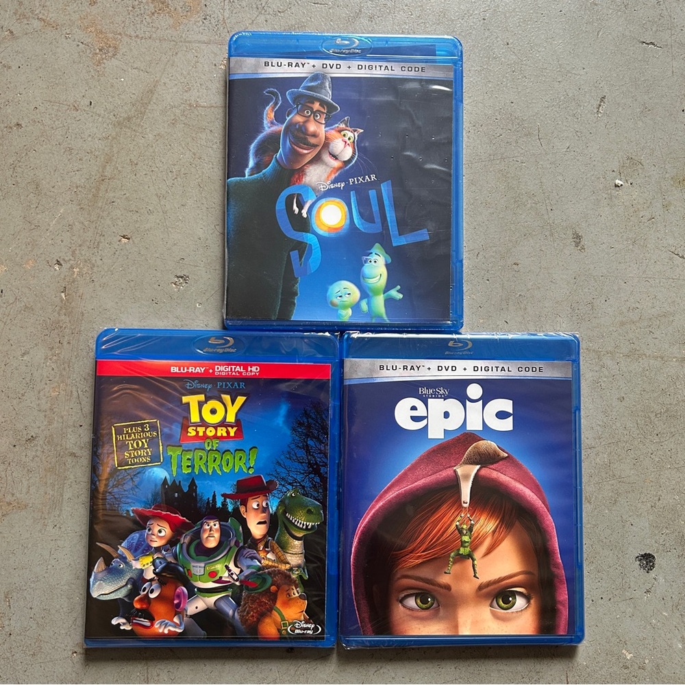 Lot of 3 Blu-Ray Movies - Soul / Epic /  Toy Story Of Terror - New Sealed